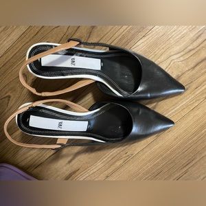 Zara faux leather heel shoes